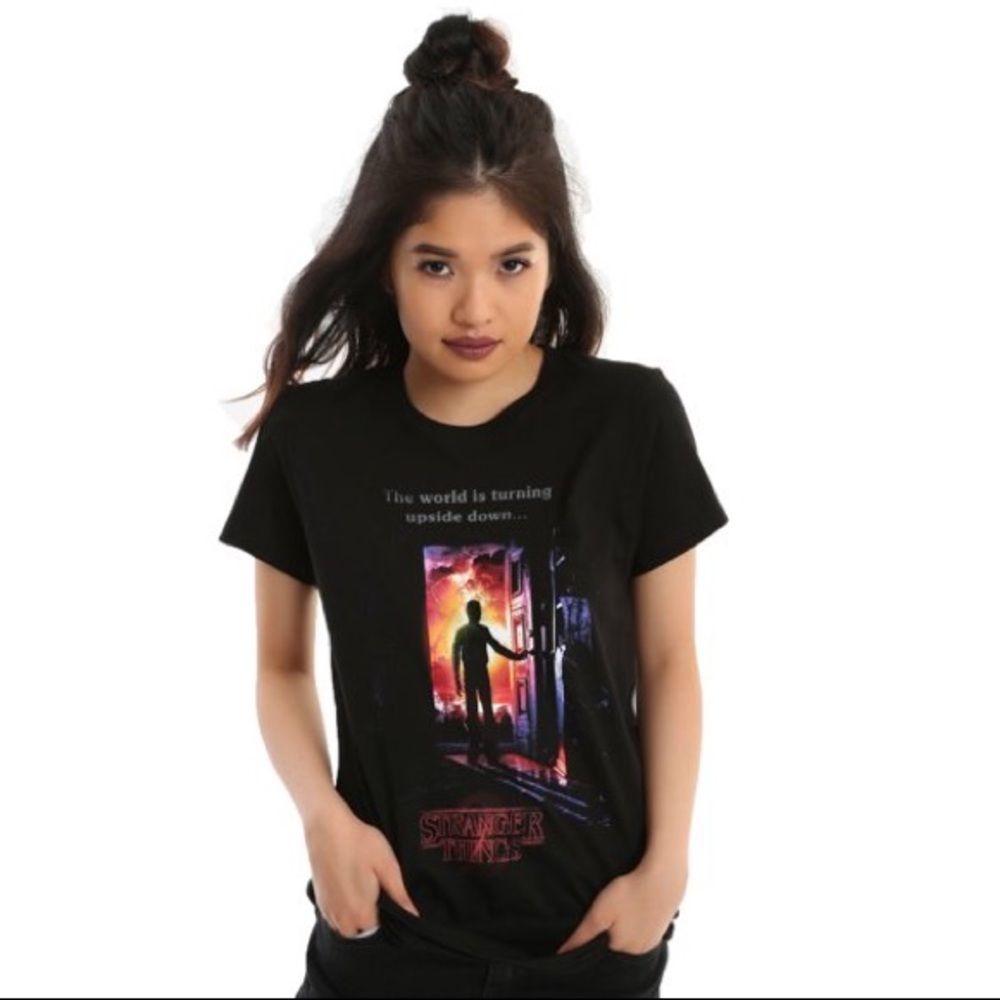NWOT Black Stranger Things Tee